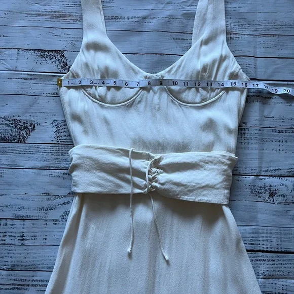 Reformation Sigrid Corset Milkmaid cream/off white midi dress wired cups size 12 - Picture 6 of 15